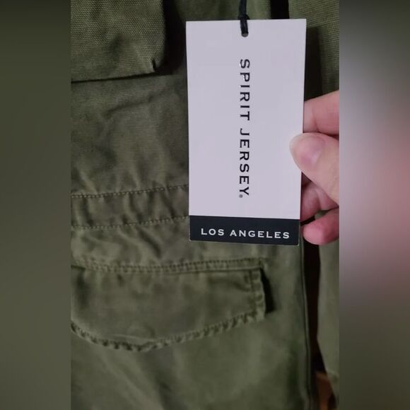 NWT SPIRIT JERSEY “Almost Angels” green canvas jacket 🔥 unisex 🔥 oversized - Picture 10 of 14